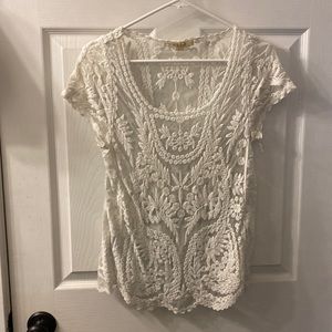 La vie 89 White lace blouse - $15